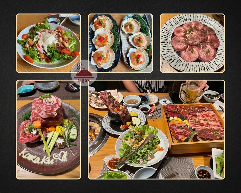 Một số món ăn tại nhà hàng Nhật quận 2 Karaku Japanese BBQ