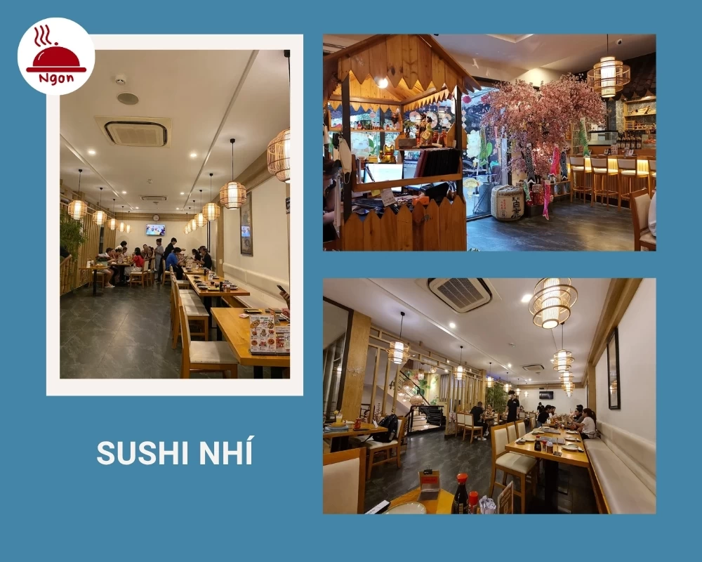 Nhà hàng Nhật Bản quận 2 Sushi Nhí có không gian sạch đẹp, ấm cúng