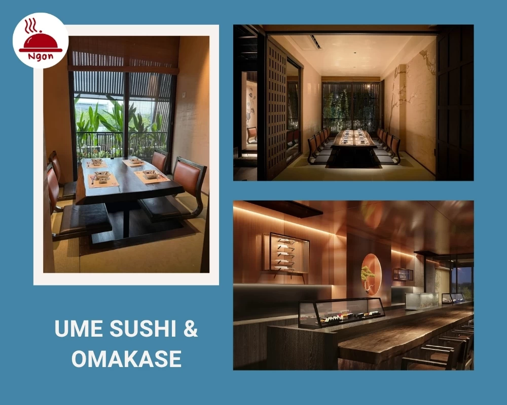 Nhà hàng UME Sushi & Omakase được thiết kế theo phong cách Nhật Bản