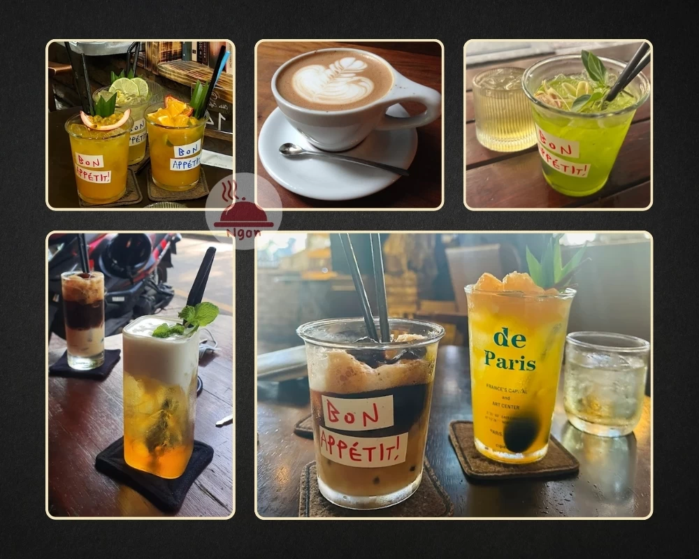 Một số món nước của quán cafe 24/7 quận 1 Chiêu Cafe Sách