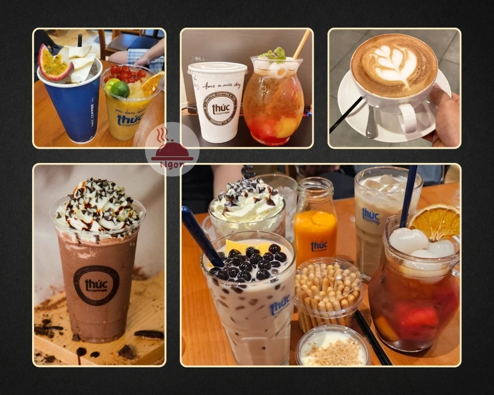 Một số món nước của quán cafe 24/7 quận 1 Thức Coffee