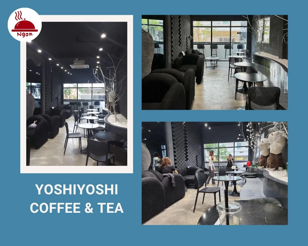 Quán cafe 24/7 quận 1 YoshiYoshi Coffee được thiết kế theo phong cách tối giản