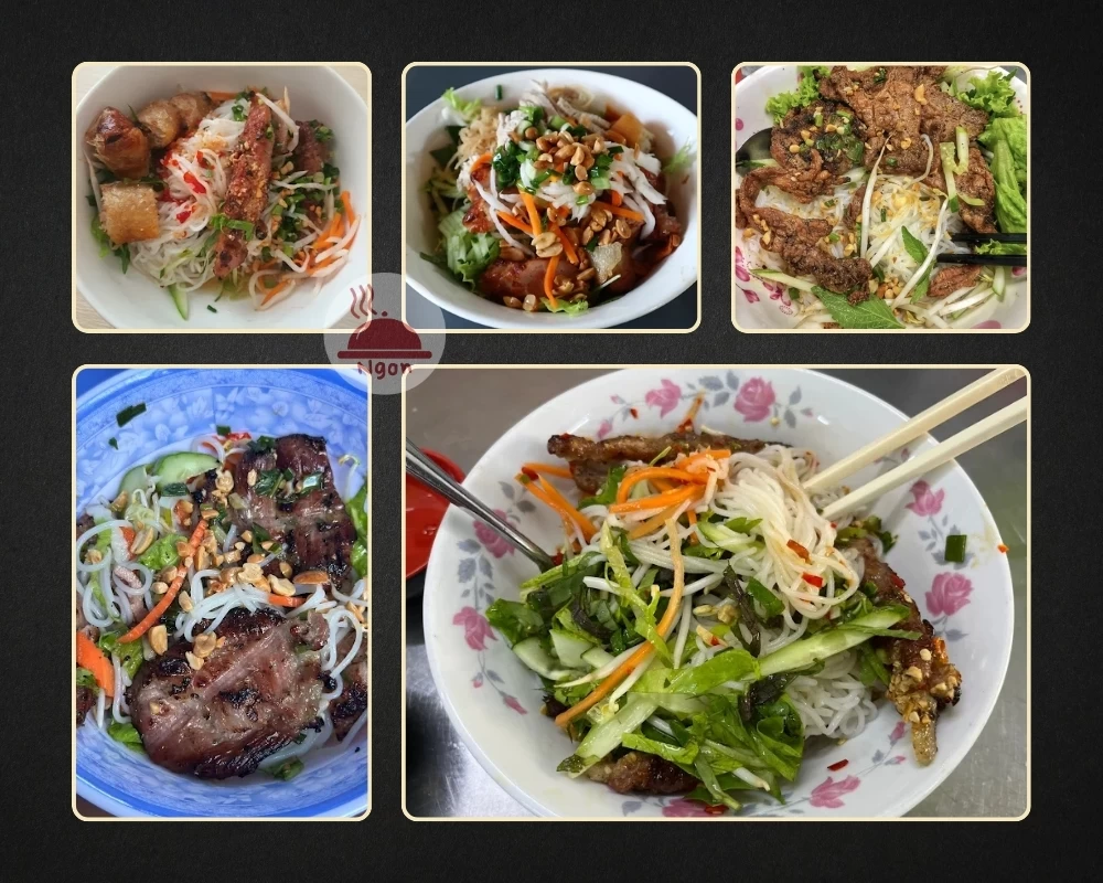 Món bún thịt nướng của quán bún thịt nướng Sài Gòn