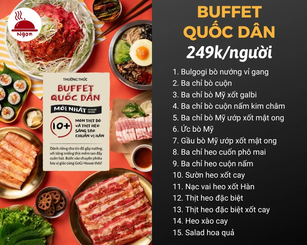 Menu buffet quốc dân của GoGi House