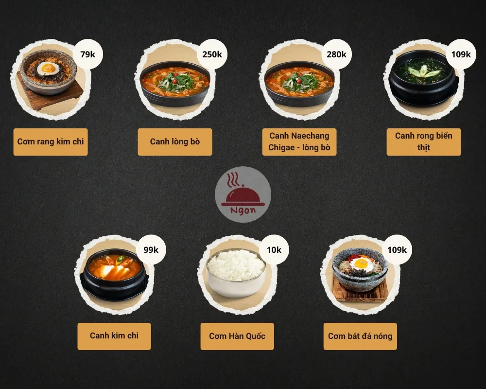 Menu cơm canh của GoGi House