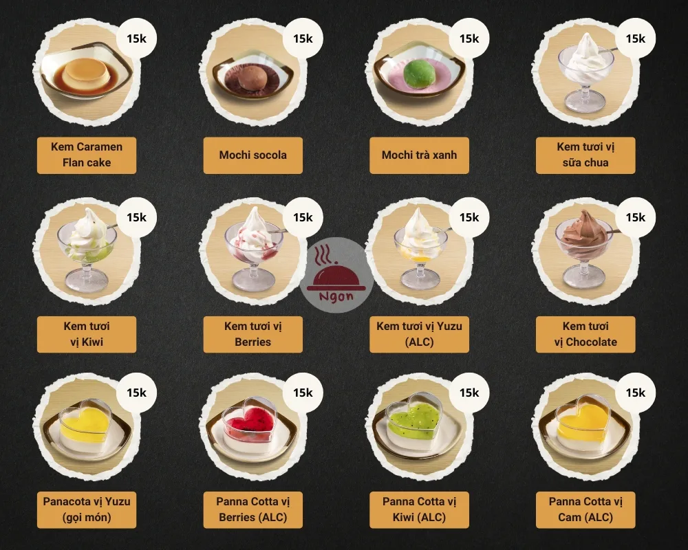 Menu tráng miệng của GoGi House
