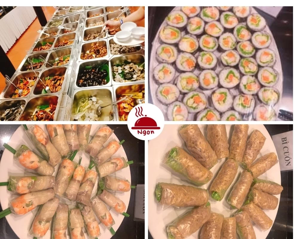 Menu buffet tại Buffet Hương Rừng