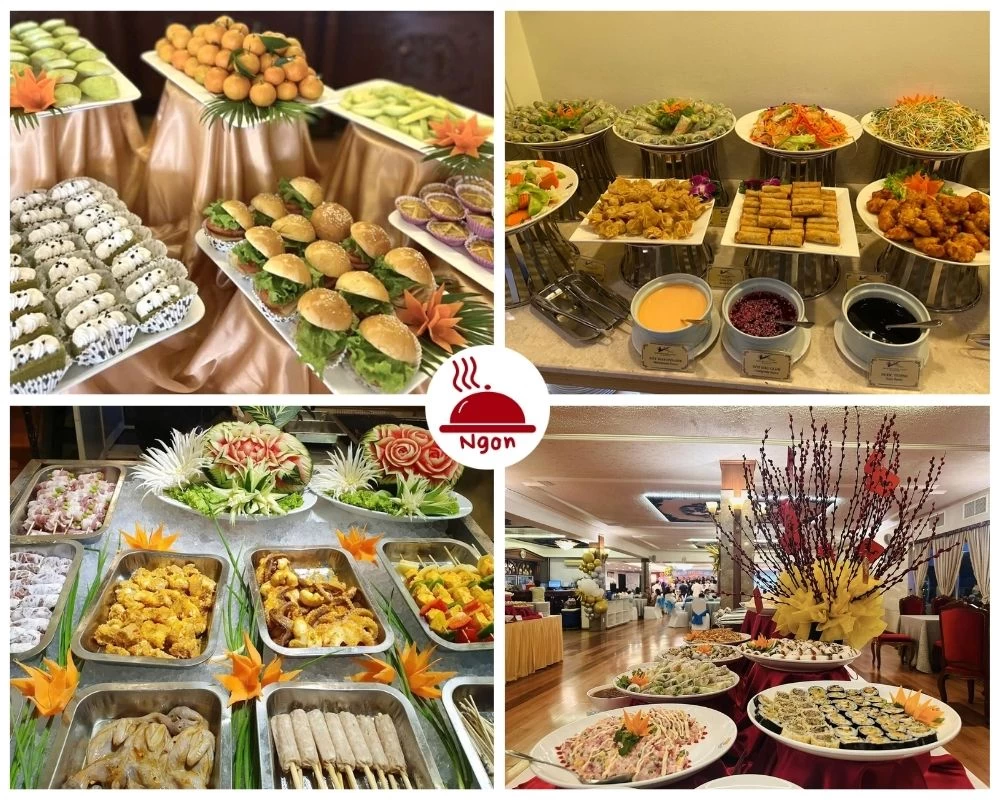 Đồ ăn ngon, bắt mắt tại nhà hàng Buffet Hương Sen