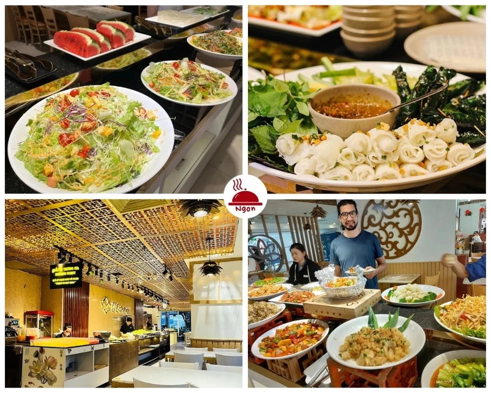 Món ăn tại nhà hàng chay buffet D’GEMMA Phổ Quang