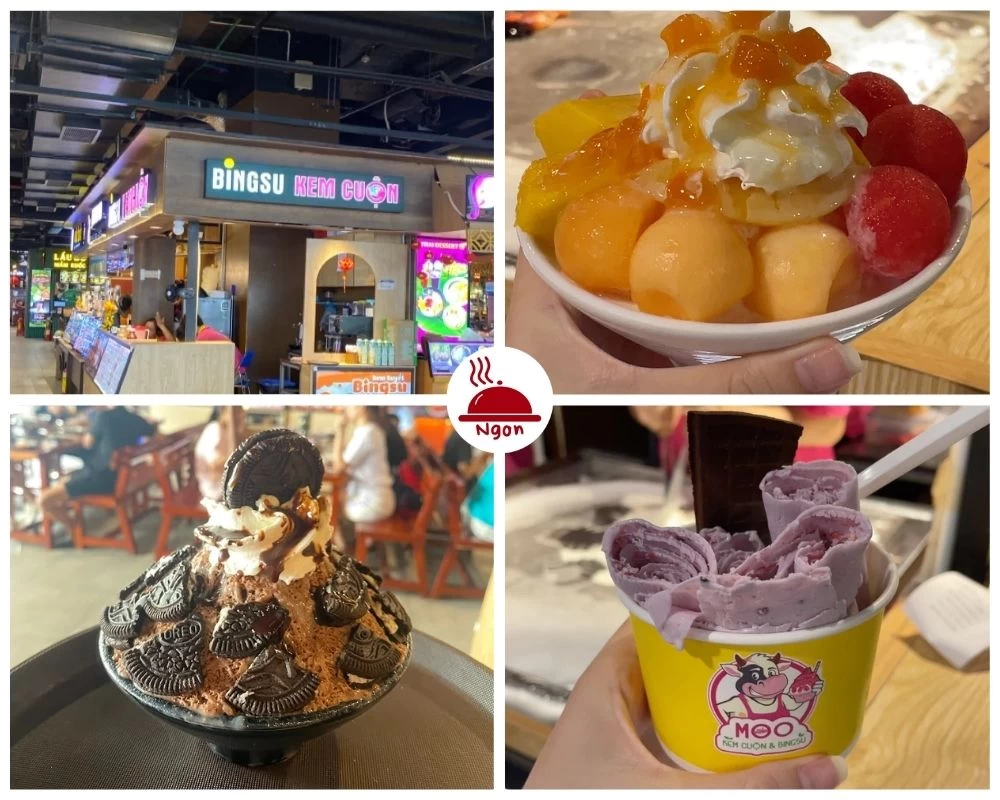 Quán bingsu Moo – Kem cuộn và Bingsu
