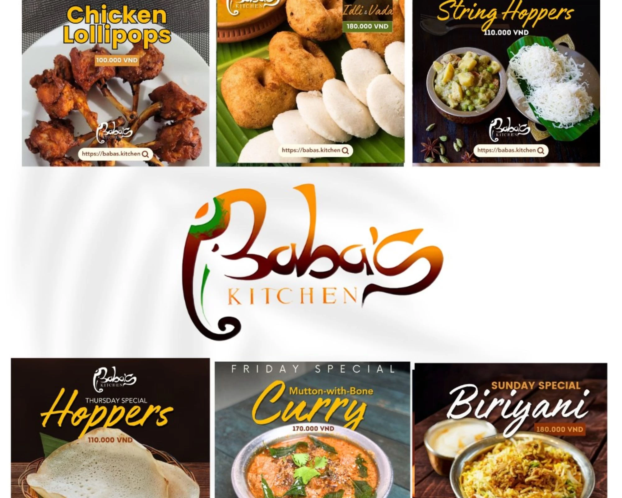 Thực đơn đặc biệt theo ngày của Baba's Kitchen với nhiều lựa chọn món ăn phong phú