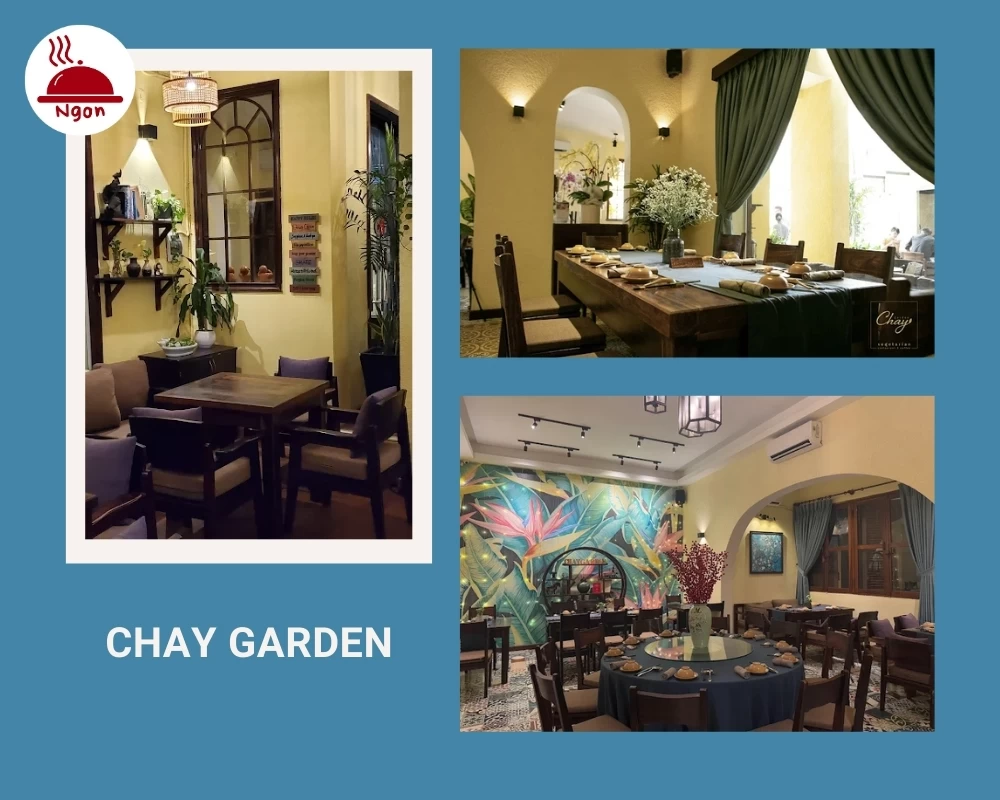 Quán chay quận 3 Chay Garden có không gian mộc mạc, giản dị