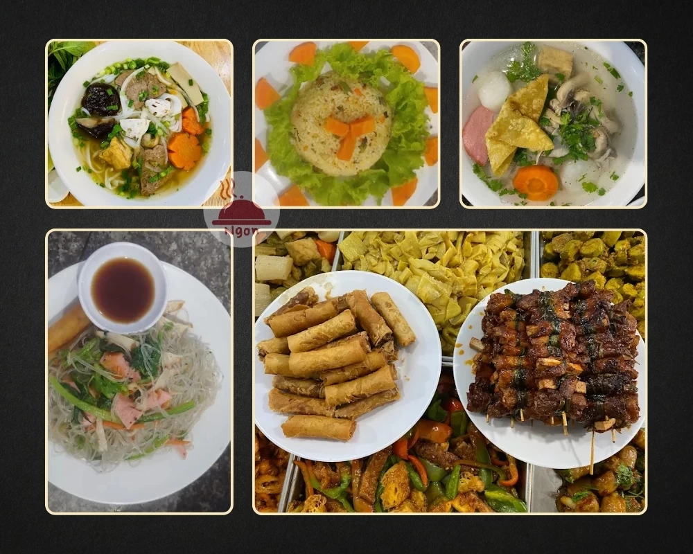 Một số món ăn của quán chay quận 12 Minh Thiện