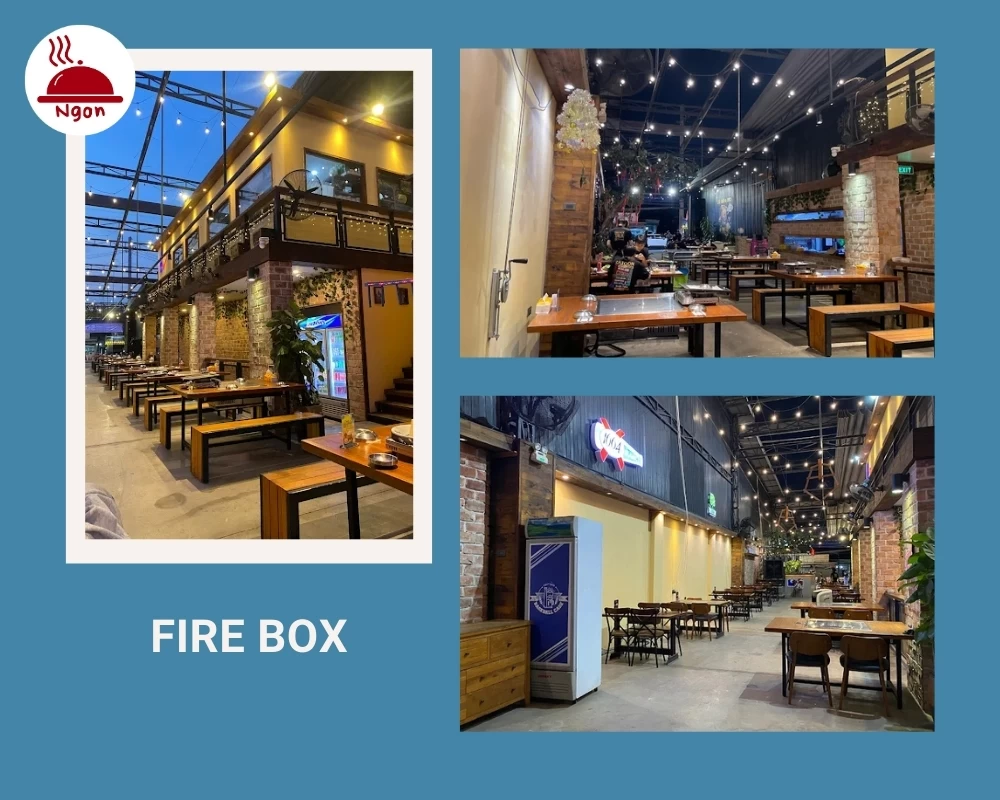 Quán nướng Hàn Quốc quận 7 Fire Box có không gian thoáng mát, sạch sẽ