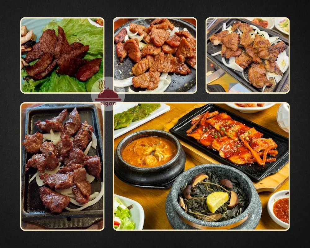 Một số món ăn của quán nướng Hàn Quốc quận 7 Gangnam BBQ