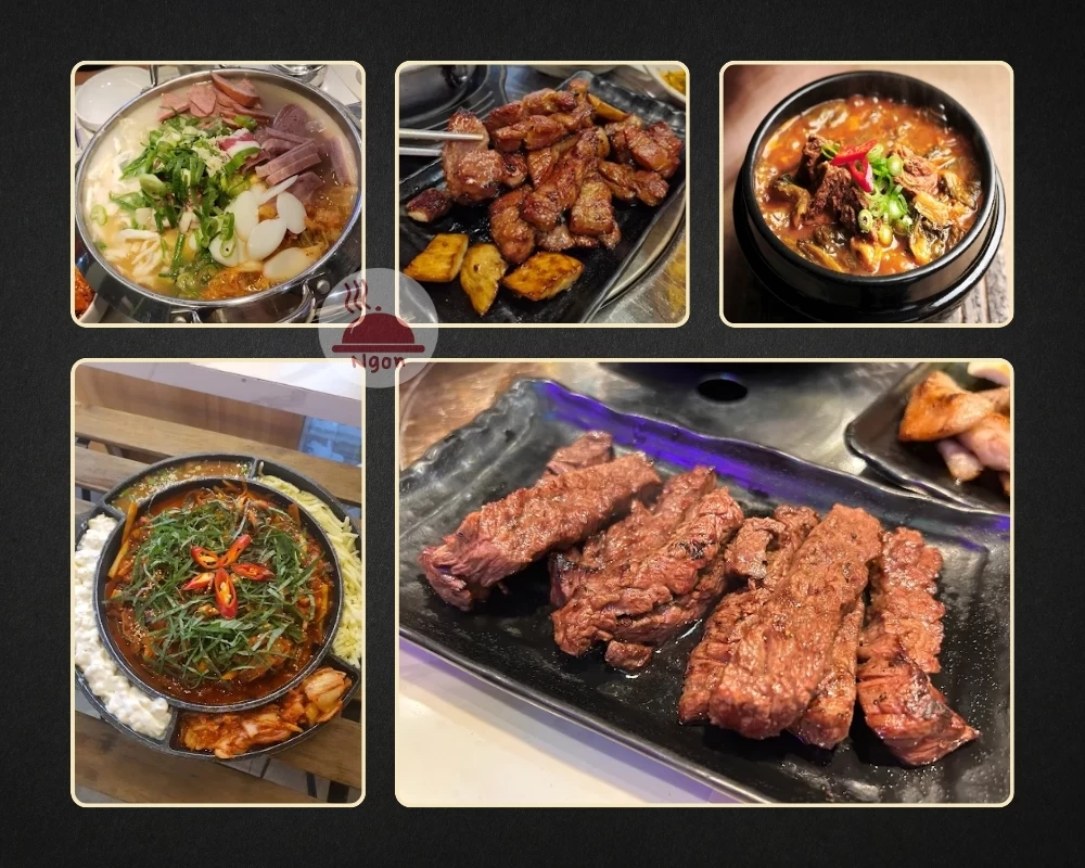 Một số món ăn của quán nướng Hàn Quốc quận 7 Guiga Korean BBQ