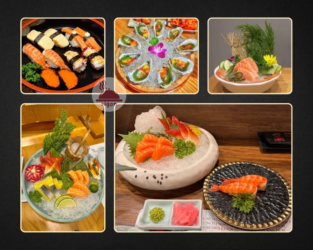Một số món ăn của nhà hàng Haru Sushi