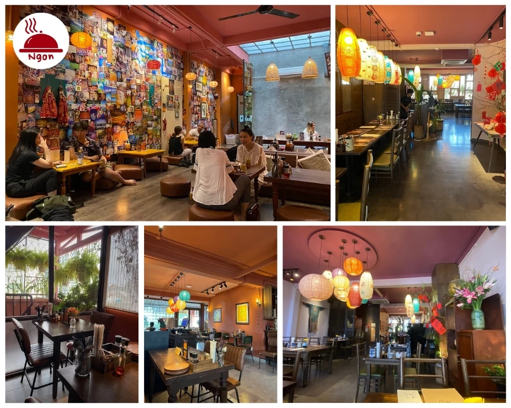 Không gian nhà hàng Prem Vegetarian Bistro được thiết kế theo phong cách bohemian nhẹ nhàng
