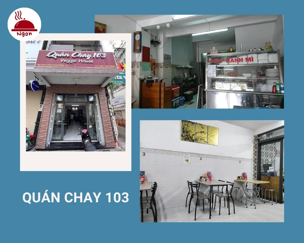 Không gian Quán chay 103 rộng rãi, sạch sẽ