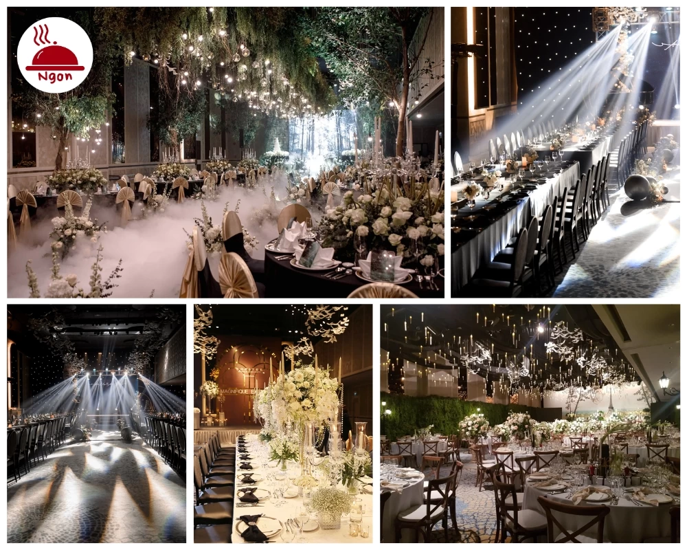 Không gian sảnh Diamond Hall của nhà hàng tiệc cưới quận 1 Sofitel Saigon