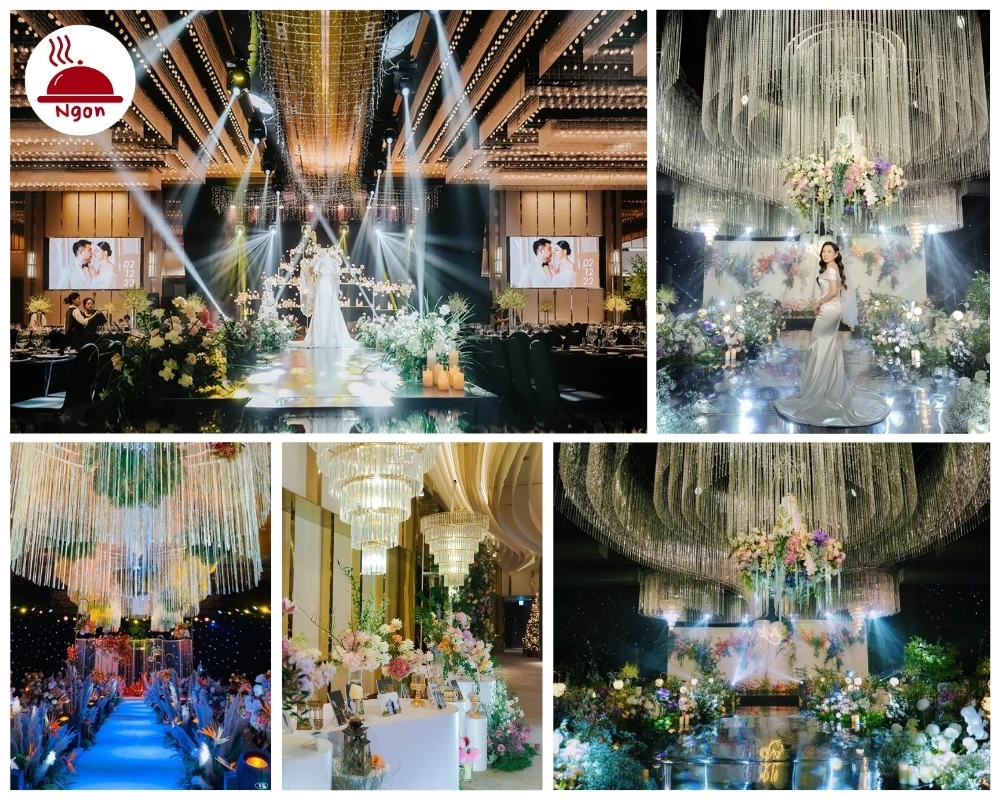 Không gian sảnh Grand Ballroom của khách sạn JW Marriott Hotel Saigon