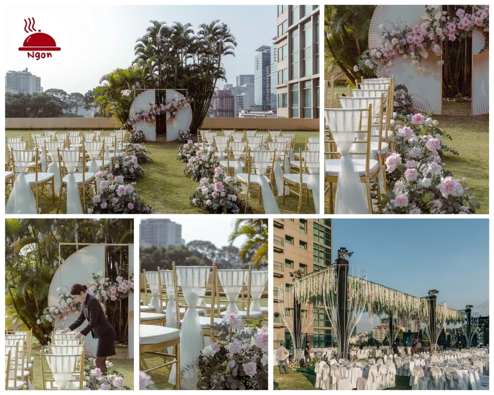 Không gian sảnh The Lawn của khách sạn JW Marriott Hotel Saigon