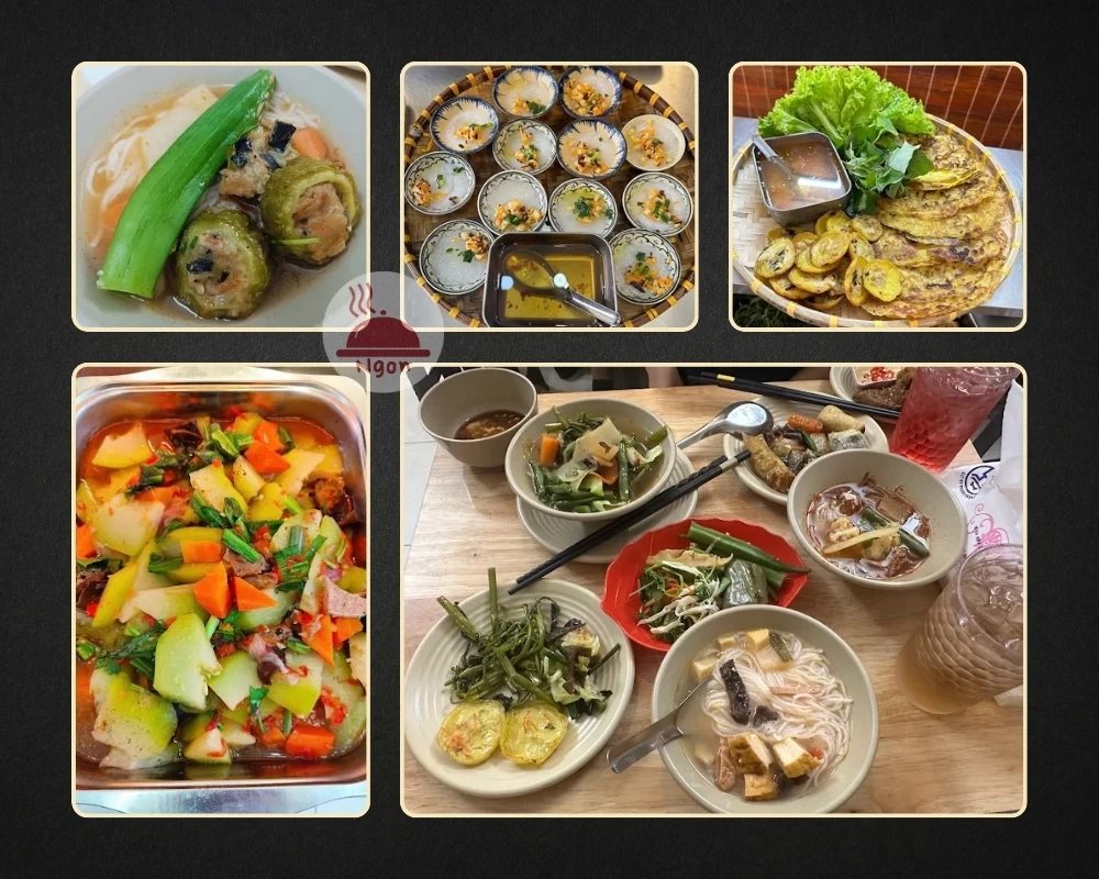 Một số món ăn của tiệm chay quận 10 Lá Quán Buffet Chay
