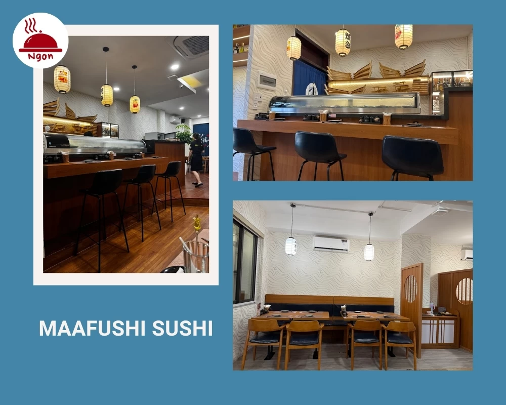 Nhà hàng Maafushi Sushi quận 10 có không gian sạch sẽ, thoáng mát