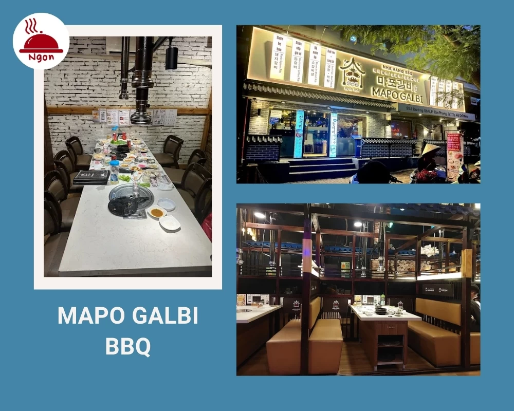 Quán nướng Hàn Quốc quận 7 Mapo Galbi BBQ có không gian rộng rãi, sang trọng