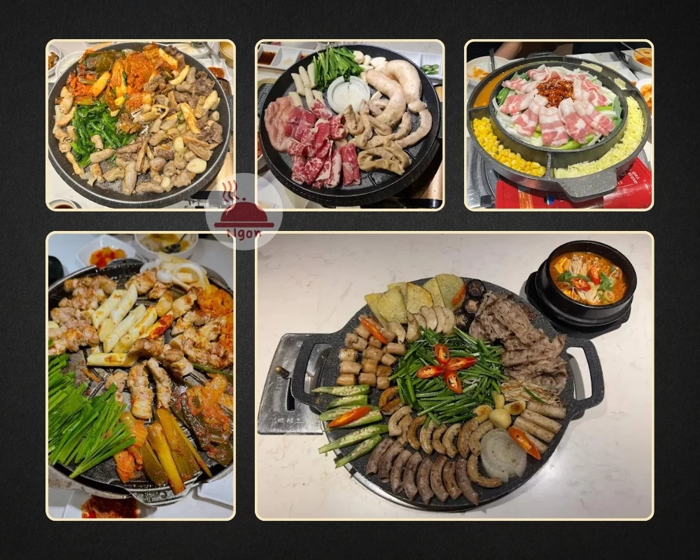 Một số món ăn của quán đồ nướng Hàn Quốc quận 7 Mapo Galbi BBQ