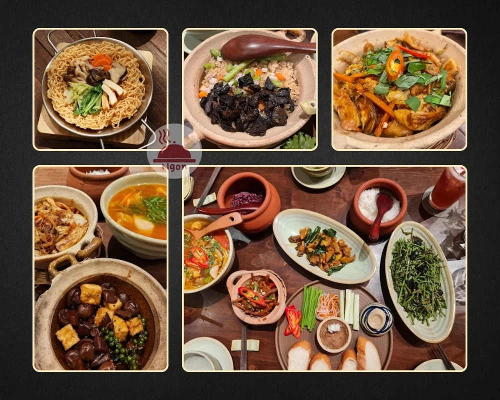 Một số món ăn của nhà hàng chay Hồ Chí Minh Be An Vegetarian Café