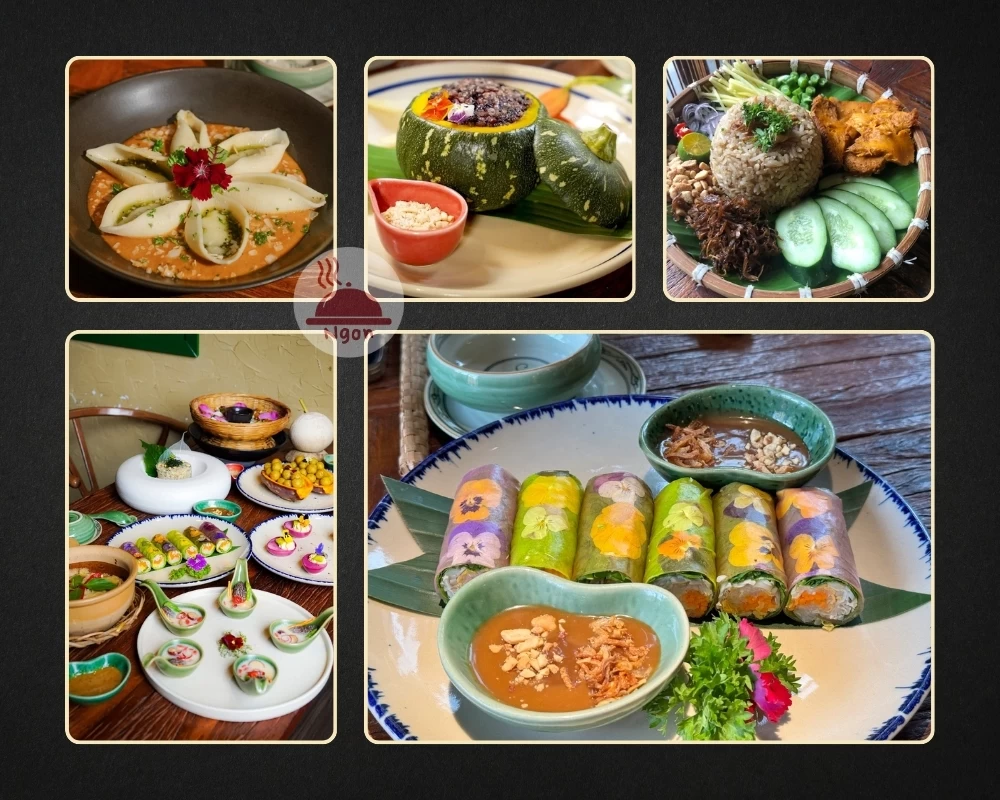 Một số món ăn của nhà hàng chay Hồ Chí Minh Du Yên