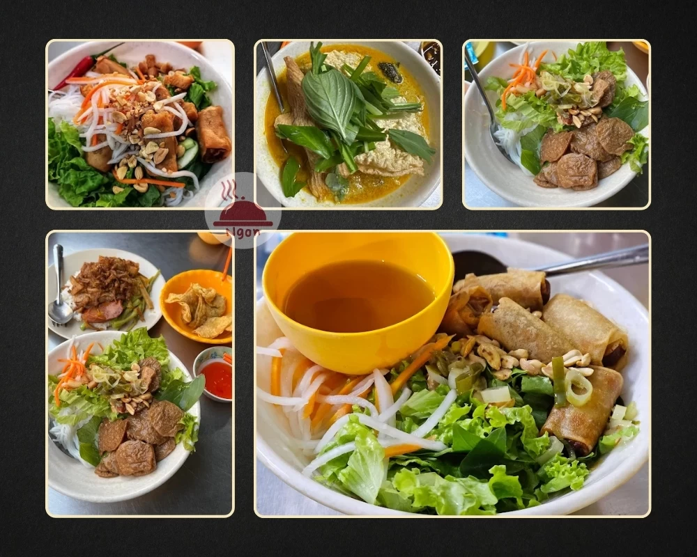 Một số món ăn của quán chay bình dân quận 1 Chị Củ