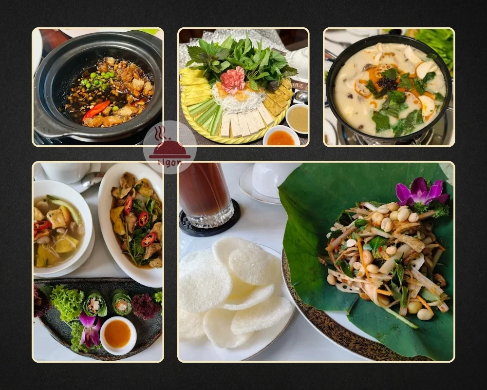 Một số món ăn của Nhà hàng chay Huệ Quang