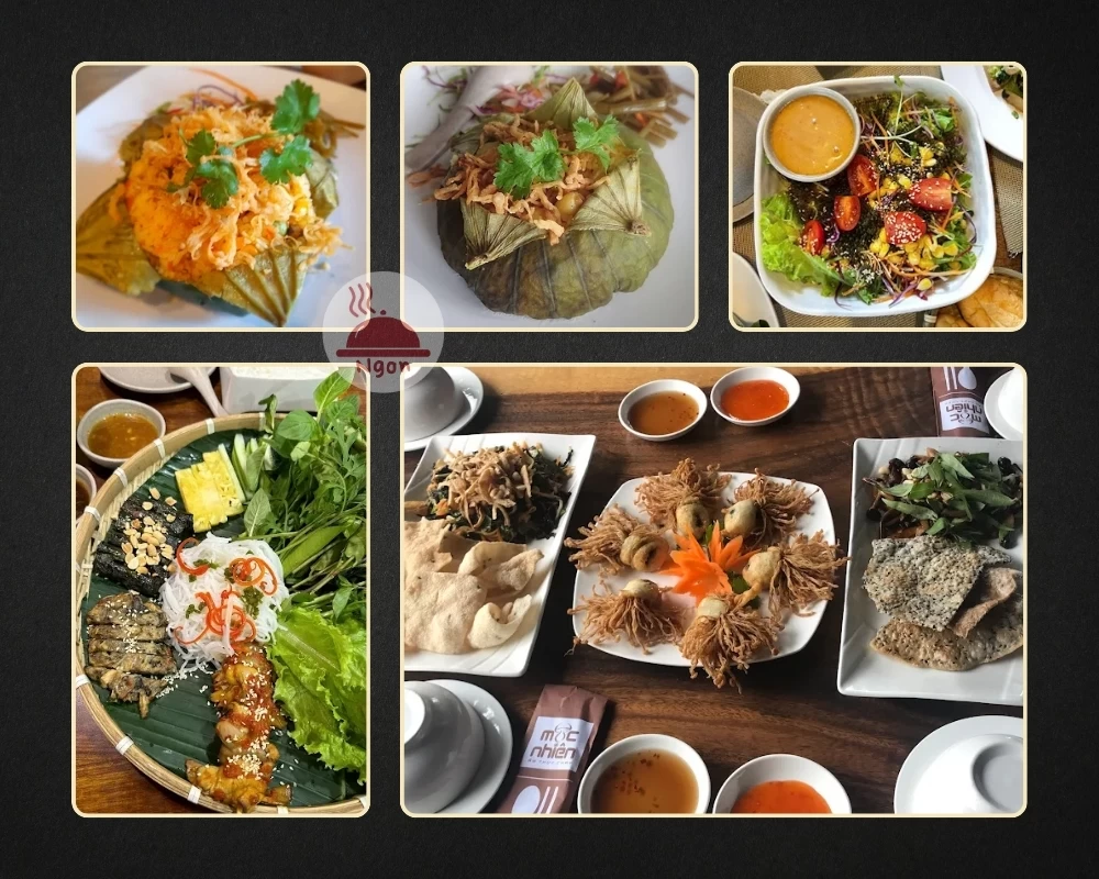 Một số món ăn của nhà hàng chay Mộc Nhiên