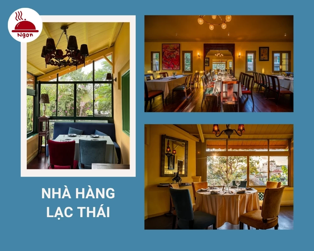 Nhà hàng Lạc Thái được thiết kế với gam màu vàng ấm làm chủ đạo