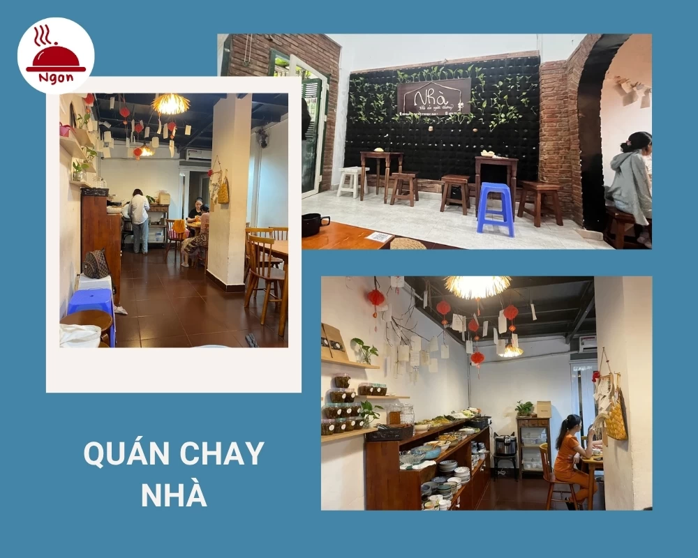 Quán Chay Nhà có không gian sạch sẽ, ấm cúng