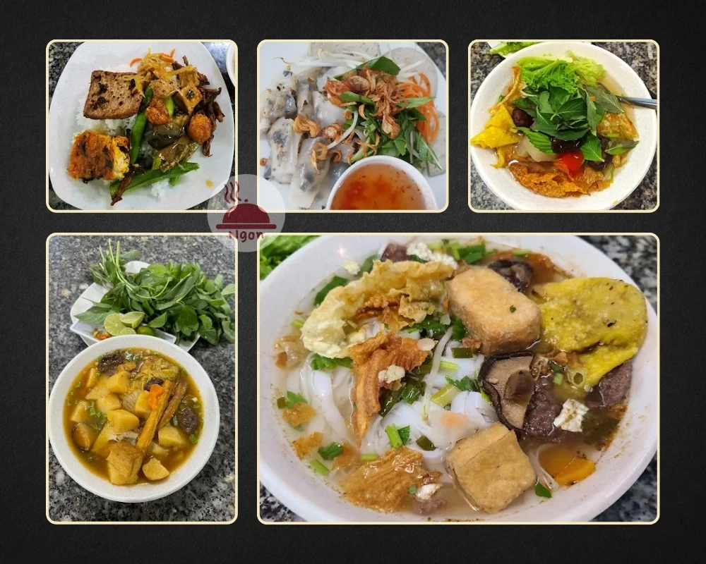 Một số món ăn của Quán chay bình dân Sen Vàng