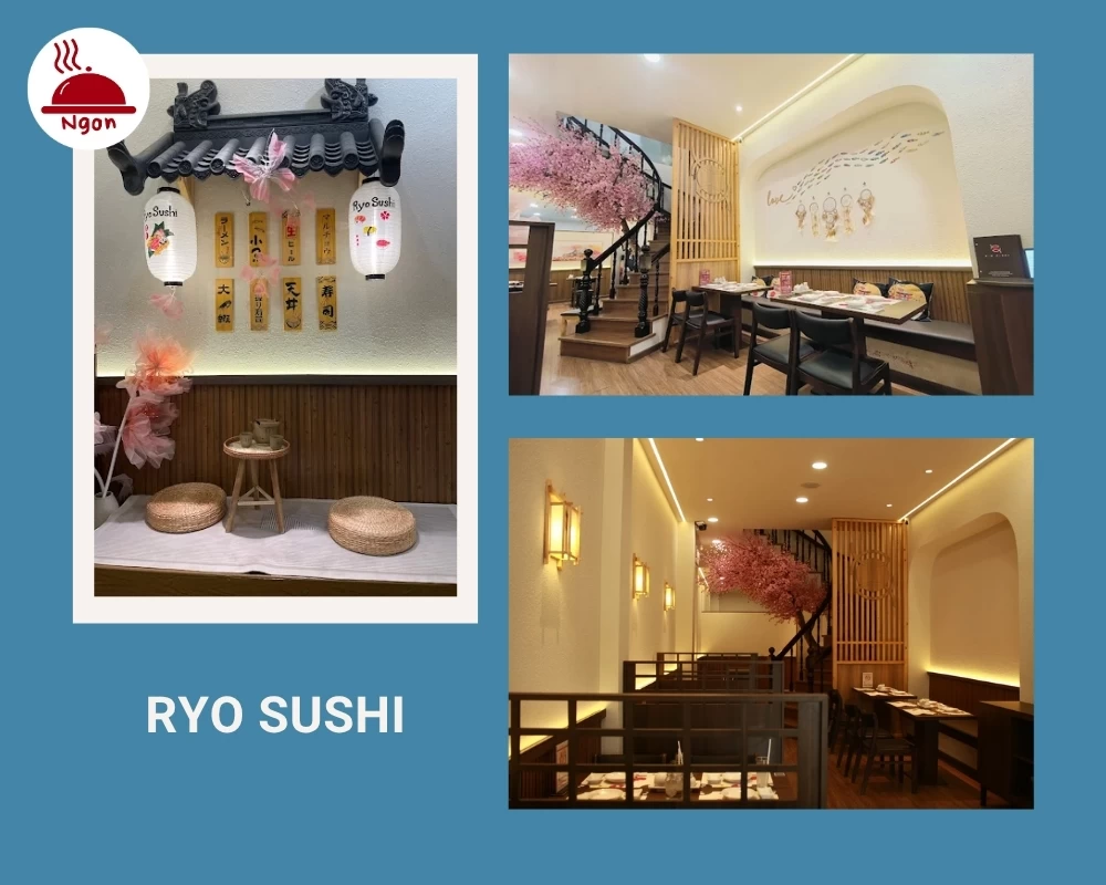 Không gian nhà hàng Ryo Sushi quận 10 mang đậm phong cách Nhật Bản