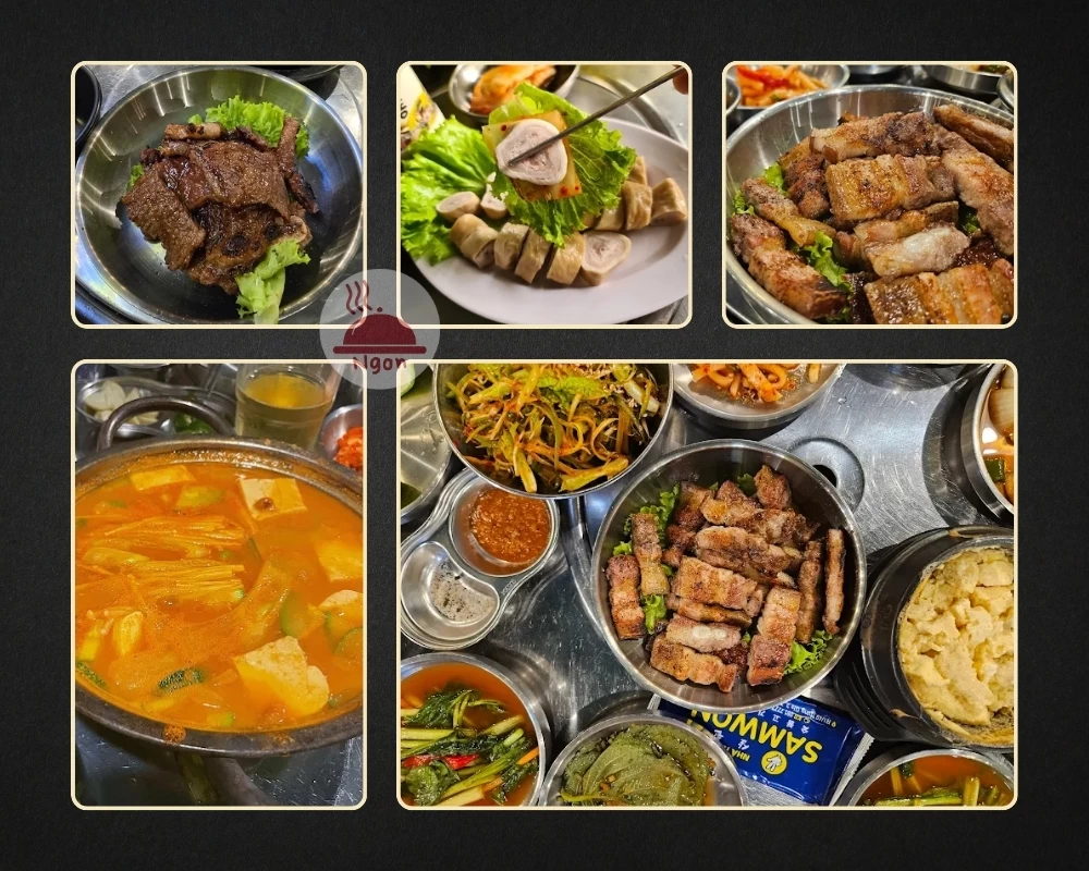 Một số món ăn của quán nướng Hàn Quốc quận 7 Samwon