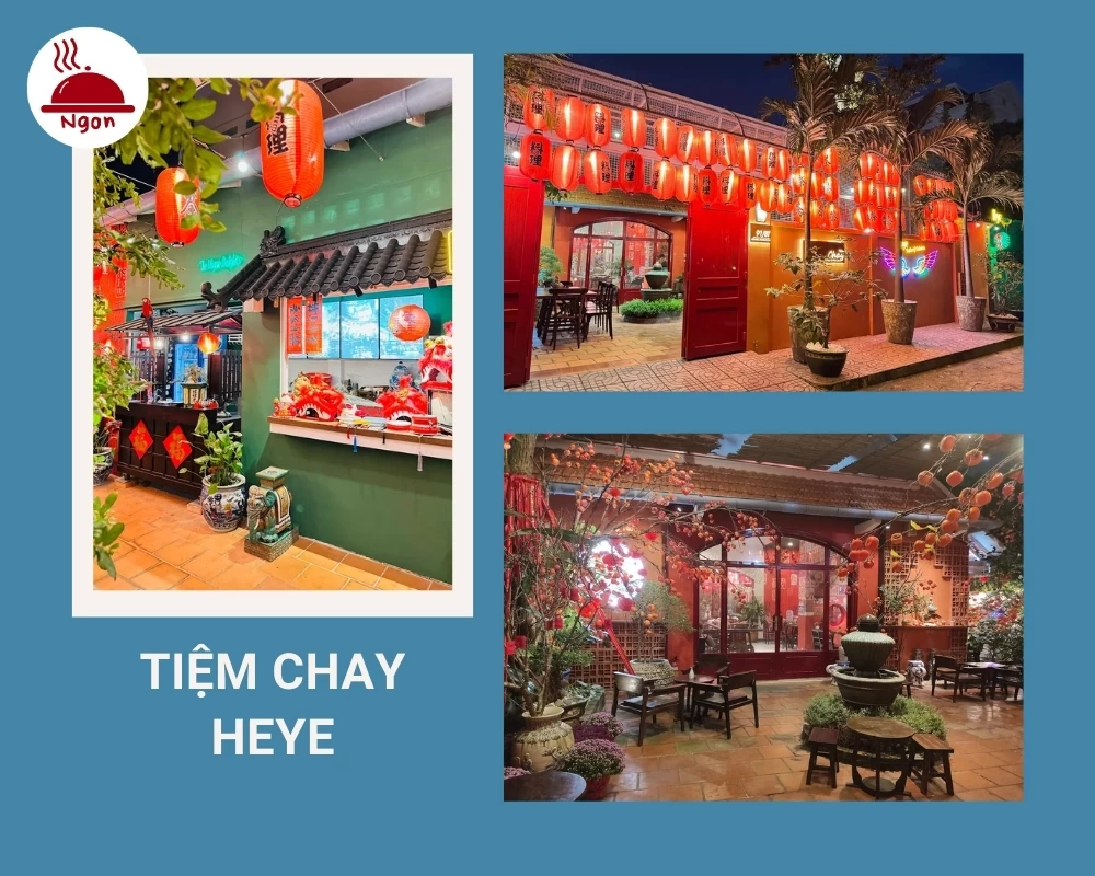Không gian Tiệm Chay Heye được trang trí theo phong cách Đài Loan