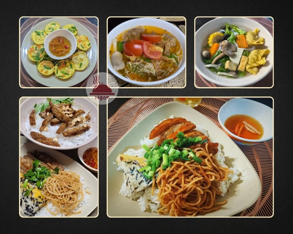 Một số món ăn của Tiệm chay Nàng Mây