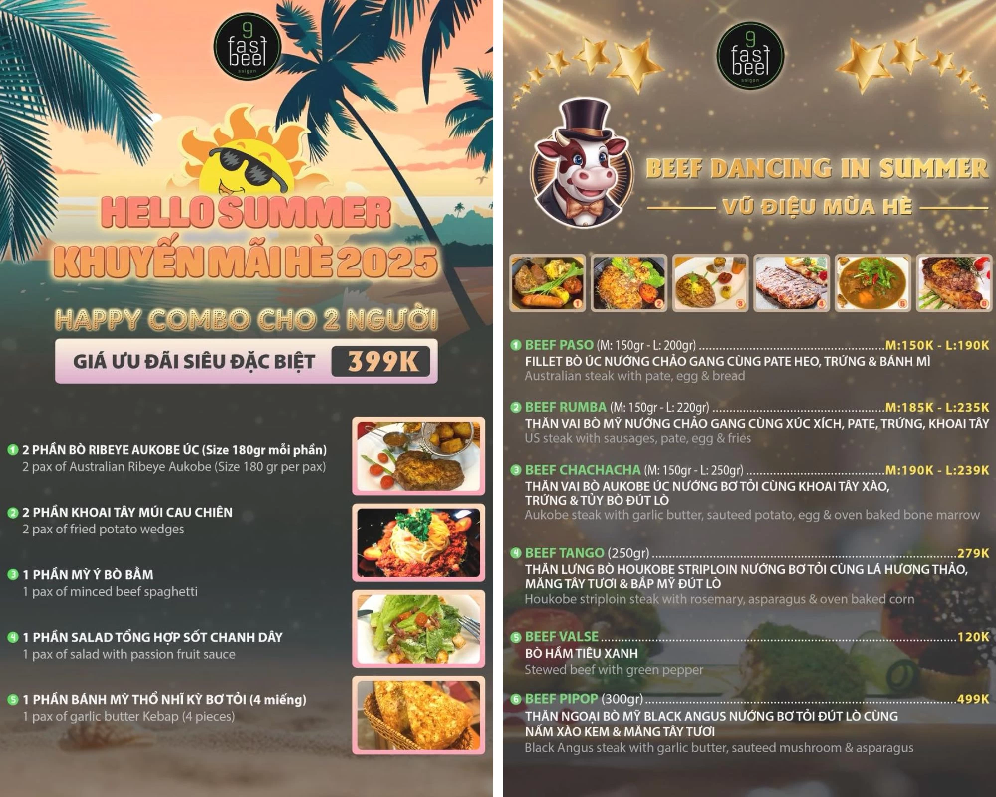 9 Fast Beef Saigon mang đến những phần beefsteak tuyệt hảo