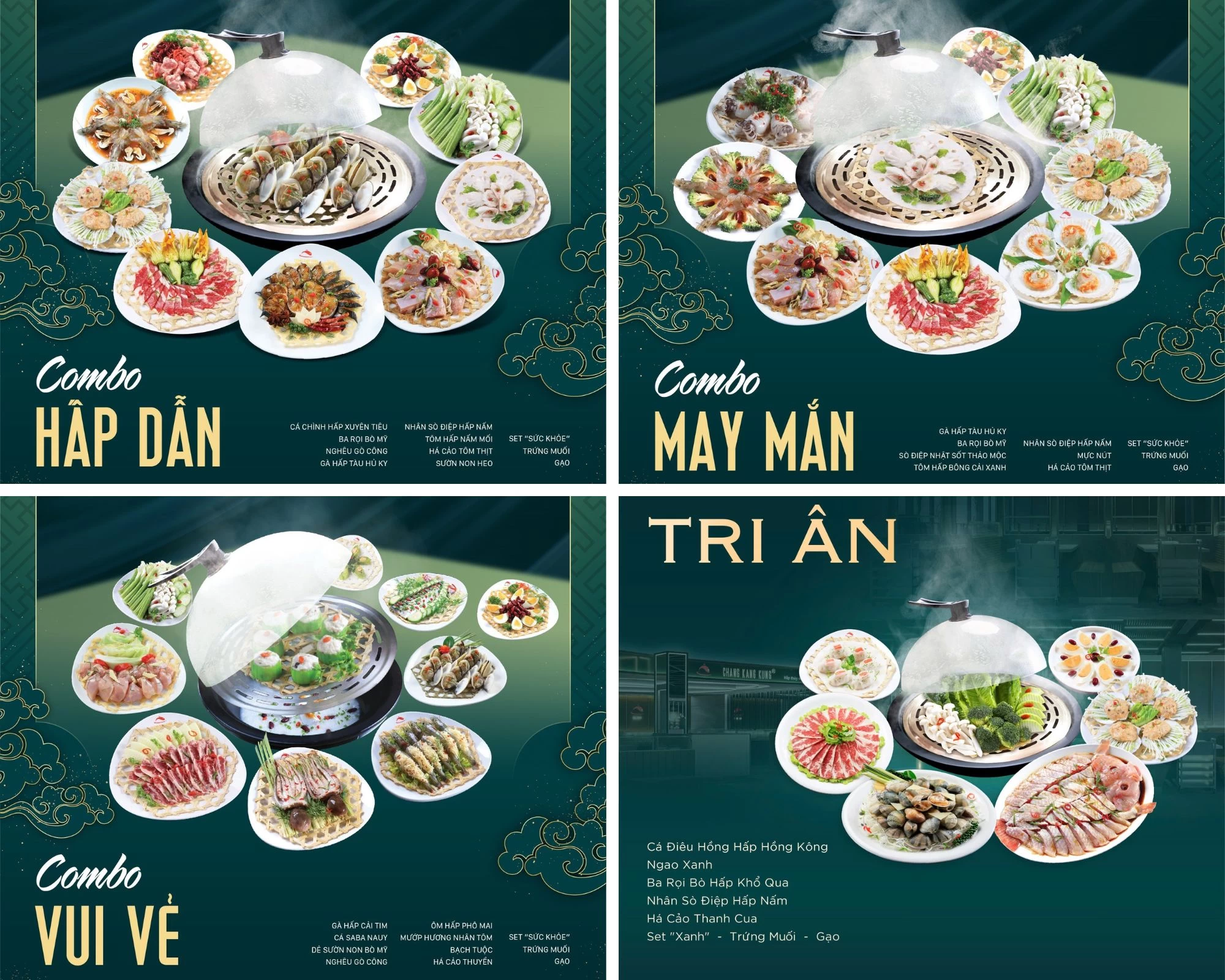 Khám phá các combo lẩu hơi độc đáo của Quán hải sản Gò Vấp Chang Kang Kung, nổi bật với hải sản tươi ngon được hấp thủy nhiệt