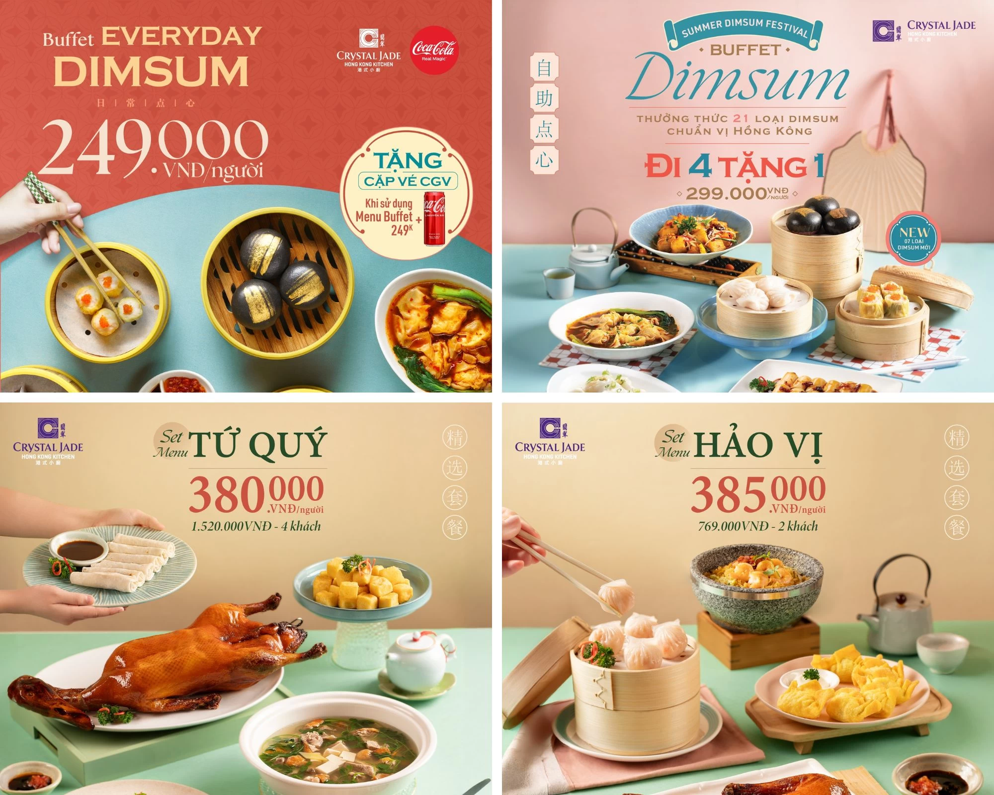 Khám phá các set menu đặc biệt và buffet Dimsum ngon tuyệt tại Crystal Jade