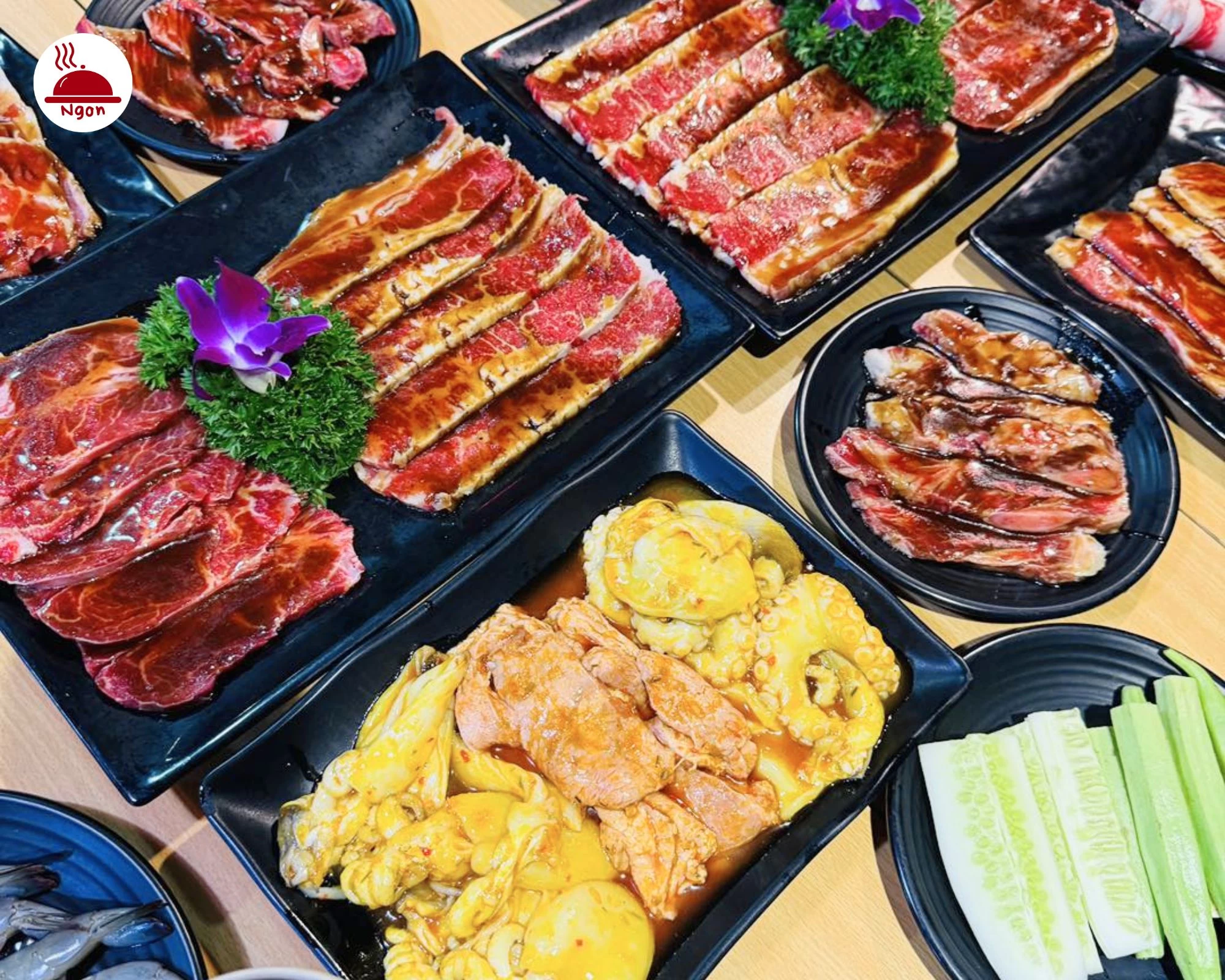 Menu buffet lẩu nướng Cung Đình BBQ với nguyên liệu chất lượng
