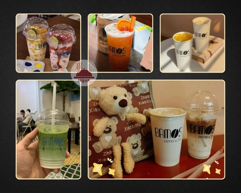 Một số món nước của quán cafe 24h Bình Thạnh Bamos Coffee
