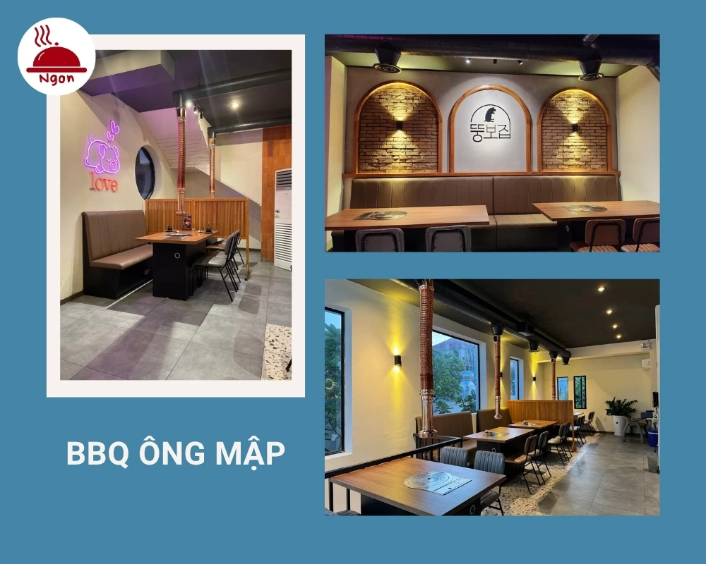 Không gian sạch sẽ, cao cấp, rộng rãi của nhà hàng Hàn Quốc quận 2 BBQ Ông Mập