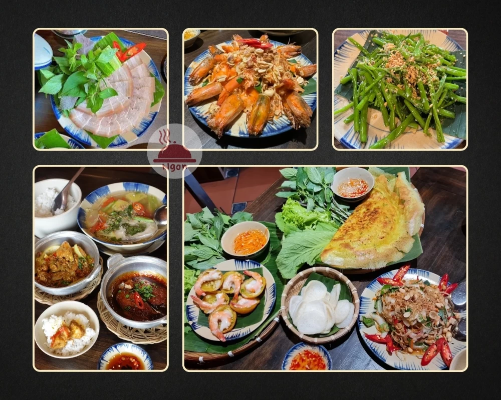 Một số món ăn của quán ăn gia đình quận 1 Cơm Quê Dượng Bầu