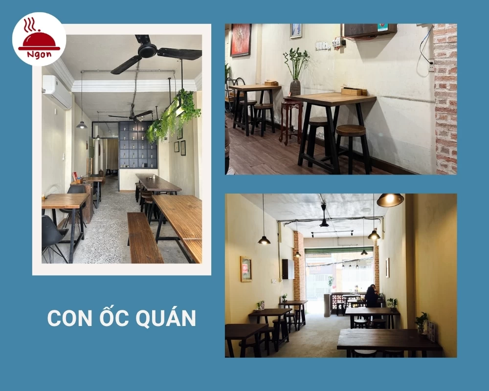 Con Ốc Quán có không gian sạch sẽ, khang trang
